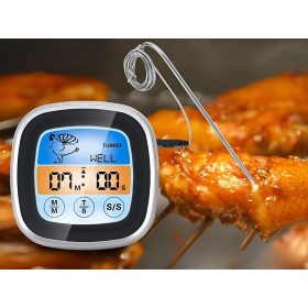   Digitális húshőmérő grillezéshez szondával és időzítővel, -50–300 °C