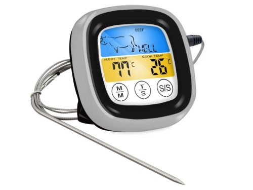 Digitális húshőmérő grillezéshez szondával és időzítővel, -50–300 °C
