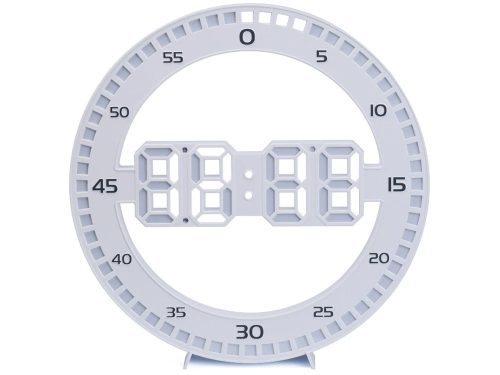 Modern led elektronikus asztali kerek óra hőmérővel, ébresztő funkcióval, háttérvilágítással