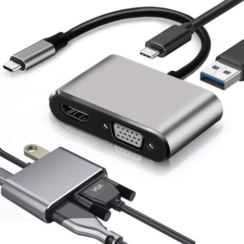 Adapter usb-c hdmi 4k vga hub usb 3.0 usb-c tápegység adapterre