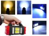 Napelemes zseblámpa hordozható újratölthető led cob powerbank reflektor