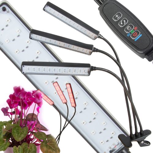 VEZETETT NÖVÉNY LÁMPA USB NÖVEKEDÉSI PANEL NÖVEKEDÉSI FÉNY IDŐZÍTŐ KLIP VIRÁGOKRA