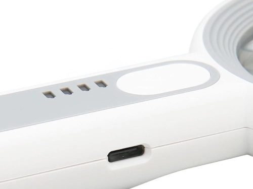 USB-tölthető LED-es olvasónagyító, 5× nagyítás, 12 LED