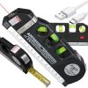 PRECÍZIÓS LÉZERES VÍZMÉRTÉK 2.5M-ES MÉRŐSZALAGGAL LÉZER 3 LED ÜZEMMÓD USB