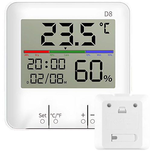 HŐMÉRŐ IDŐJÁRÁS ÁLLOMÁS BELSŐ HIGROMÉTER ÓRA AKKUMULÁTOR LCD