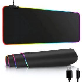  Rugalmas gamer egérpad LED RGB háttérvilágítással 80x30 cm, fekete