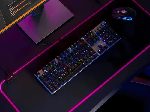 Rugalmas gamer egérpad LED RGB háttérvilágítással 80x30 cm, fekete
