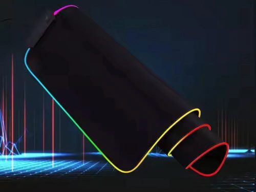 Rugalmas gamer egérpad LED RGB háttérvilágítással 80x30 cm, fekete