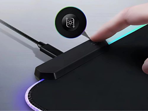 Rugalmas gamer egérpad LED RGB háttérvilágítással 80x30 cm, fekete