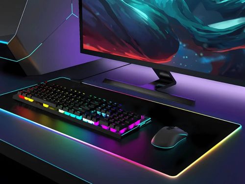 Gaming pad megvilágított rgb xxl 90x40 az egér billentyűzet alatt usb