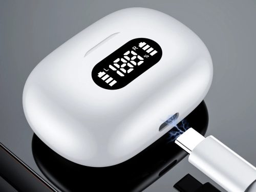 kéktooth vezeték nélküli fülhallgató ledes töltő tokkal és mikrofonnal