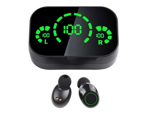 TWS Bluetooth 5.3 Fülhallgató Powerbank Funkcióval és Tükör Kijelzővel