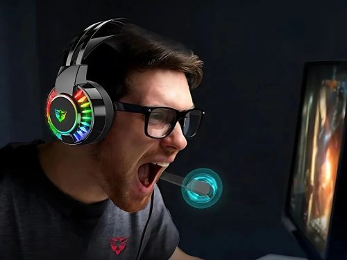 Vezetékes Gaming fejhallgató 7.1 rgb fénnyel, mikrofonnal