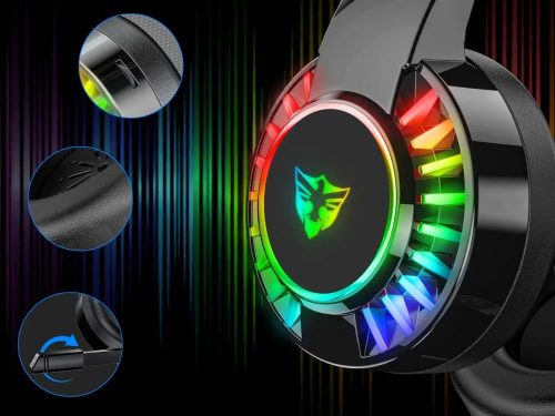 Vezetékes Gaming fejhallgató 7.1 rgb fénnyel, mikrofonnal
