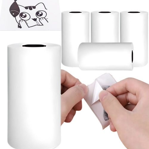 FEHÉR NYOMTATÓPAPÍR tekercs mini nyomtatóba - 5 DB 