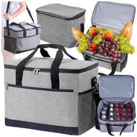   Hőszigetelt válltáskaáska piknikre, strandra, 16l, szürke