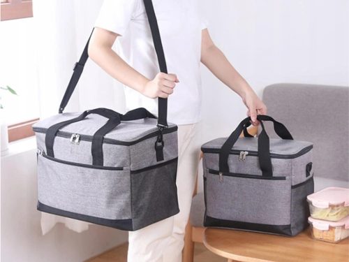 Hőszigetelt válltáskaáska piknikre, strandra, 16l, szürke