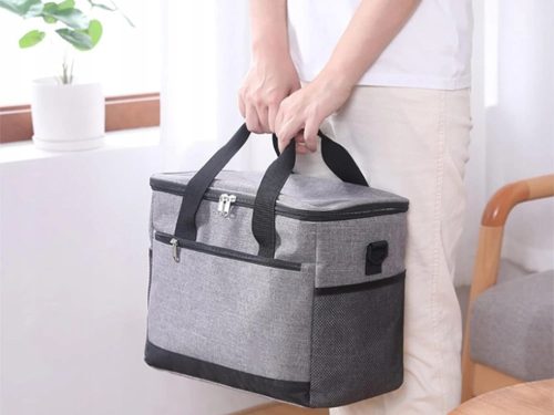Hőszigetelt válltáskaáska piknikre, strandra, 16l, szürke