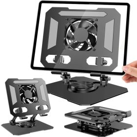   Állítható tablet- és laptopállvány USB-hűtőventilátorral, 4–16 col, fekete