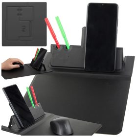   Multifunkciós modern egérpad induktív töltővel, tolltartóval
