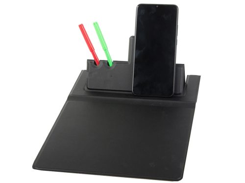 Multifunkciós modern egérpad induktív töltővel, tolltartóval
