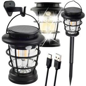   Leszúrható Napelemes led kerti lámpa usb szürkület mozgásérzékelővel