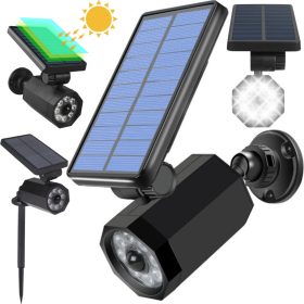   Napelemes mozgás és szürkület érzékelős kerti lámpa, 8 led