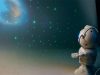 Asztronauta Űrhajós csillagos égbolt Lézer és RGB LED projektor, űrmuzsikával, távirányítóval