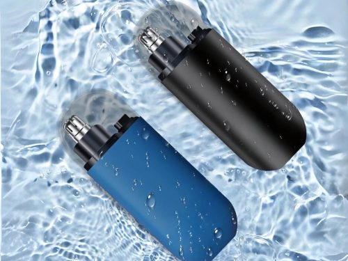 USB-tölthető orr- és fülszőrnyíró védősapkával, kompakt