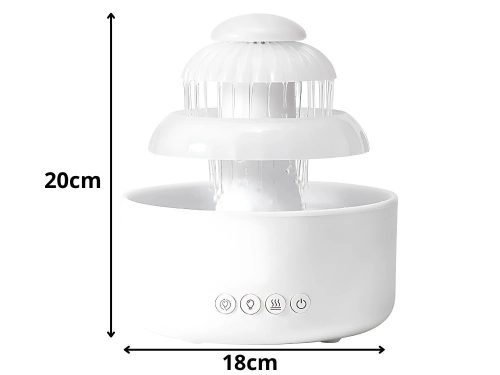 Szökőkúthatású USB-párásító, 600 ml, RGB LED-fénnyel
