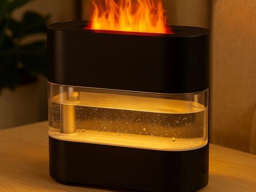 Lánghatású aroma diffúzor, 300 ml, RGB LED, távirányító