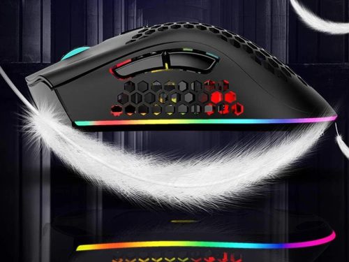Légáteresztő, vezeték nélküli 2,4 ghz gamer egér RGB háttérvilágítással, fekete
