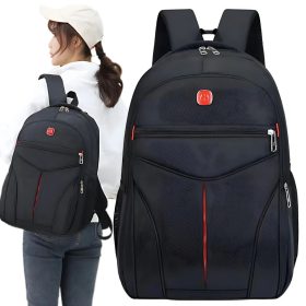   Városi, iskolai sport hátizsák 3 rekesszel és 15,6" laptop tartóval – Fekete