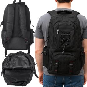   Multifunkcionális Túra Hátizsák 35L, USB Csatlakozóval, Fekete 