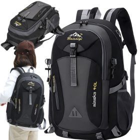 Tartós 40 literes Túra, trekking hátizsák, fekete