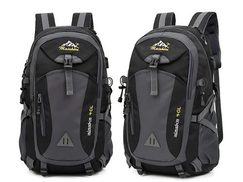Tartós 40 literes Túra, trekking hátizsák, fekete