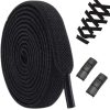 Kötés nélküli rugalmas cipőfűző, kapoccsal, 1 pár, 100 cm, fekete