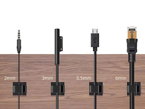 Öntapadó Kábelrendező vezetéktartó kapcsok 10db, fekete