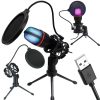 USB Stúdió Mikrofon Szett RGB Háttérvilágítással – Játékhoz és Streameléshez