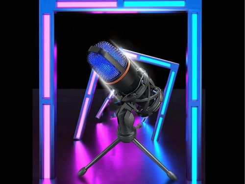 USB Stúdió Mikrofon Szett RGB Háttérvilágítással – Játékhoz és Streameléshez