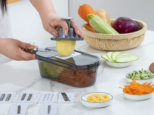 Többfunkciós zöldéges-gyümölcsös reszelő, aprító, szeletelő, daráló