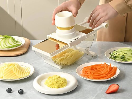 Kézi zöldségreszelő, multifunkcionális szeletelő 6 pengével