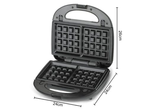 Tapadásmentes 6 az 1-ben kenyérpirító, gofrisütő, fánksütő, cserélhető sütőlapok, 850W
