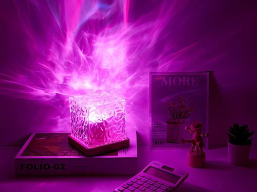 Rgb kristály kocka usb asztai lámpa távirányítóval hangulatos dekoratív éjjeli fény