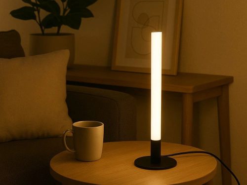 Modern, dekoratív 40 cm-es led álló/asztali oszloplámpa, 3 szín árnyalattal