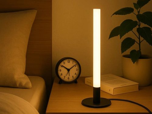 Modern, dekoratív 40 cm-es led álló/asztali oszloplámpa, 3 szín árnyalattal