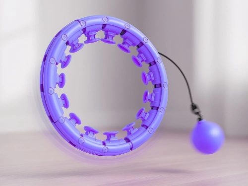 Állítható méretű, súlyozott hulahopp karika, fitness karika, lila 