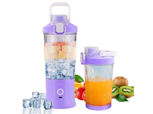 Hordozható USB-s, vezeték nélküli smoothie-keverő, jégdaráló, lila