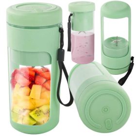   Vezeték nélküli, Hordozható USB smoothie keverő, jégaprító, turmixgép karpánttal, zöld