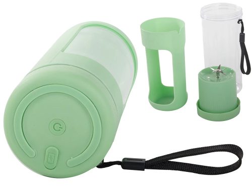 Vezeték nélküli, Hordozható USB smoothie keverő, jégaprító, turmixgép karpánttal, zöld